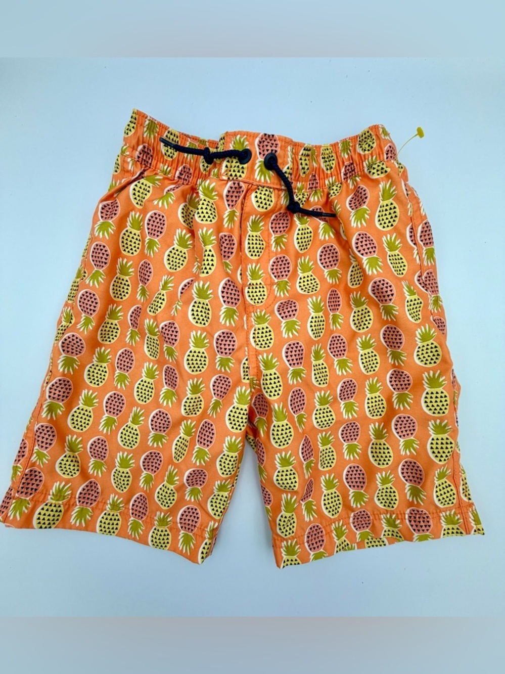 Tea Collection Orange Pineapple Print Swim Trunks NWOT
